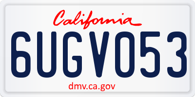 CA license plate 6UGV053
