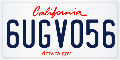 CA license plate 6UGV056
