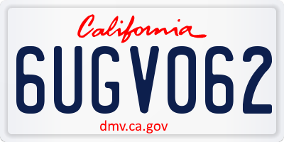 CA license plate 6UGV062