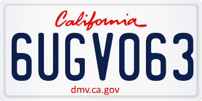 CA license plate 6UGV063