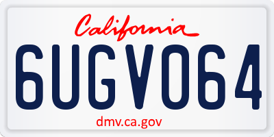 CA license plate 6UGV064