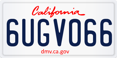CA license plate 6UGV066