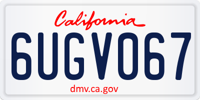 CA license plate 6UGV067