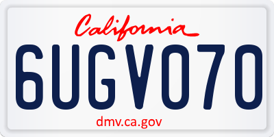 CA license plate 6UGV070