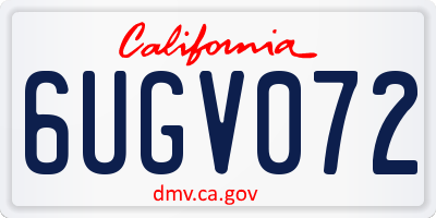 CA license plate 6UGV072