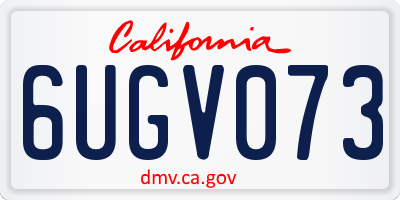 CA license plate 6UGV073