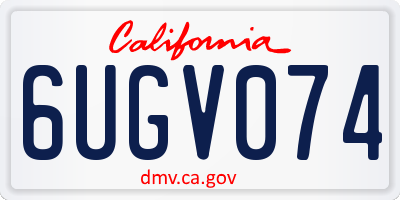 CA license plate 6UGV074