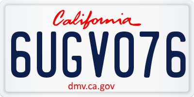 CA license plate 6UGV076