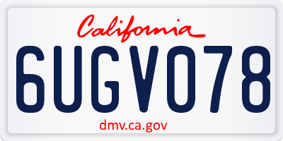 CA license plate 6UGV078