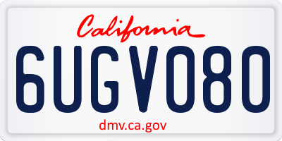 CA license plate 6UGV080