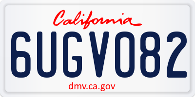 CA license plate 6UGV082