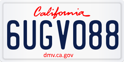 CA license plate 6UGV088
