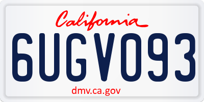 CA license plate 6UGV093