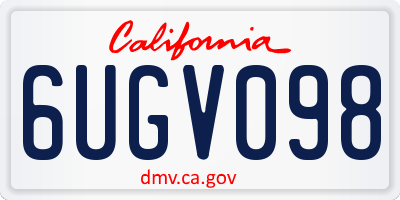 CA license plate 6UGV098
