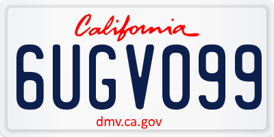 CA license plate 6UGV099