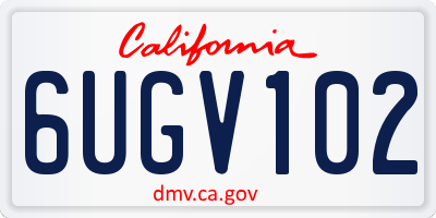 CA license plate 6UGV102