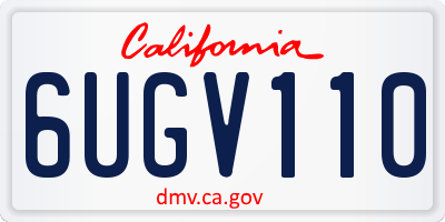 CA license plate 6UGV110
