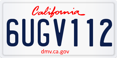 CA license plate 6UGV112