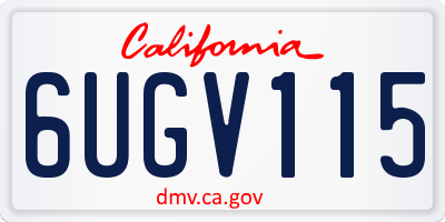 CA license plate 6UGV115