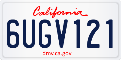 CA license plate 6UGV121