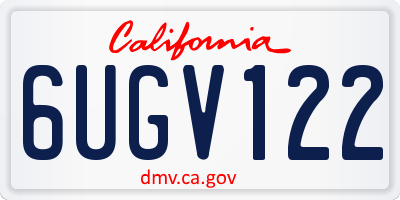 CA license plate 6UGV122