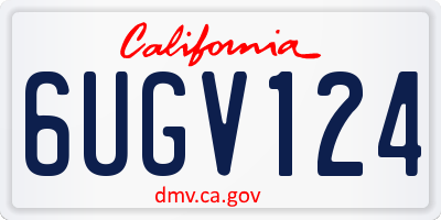 CA license plate 6UGV124