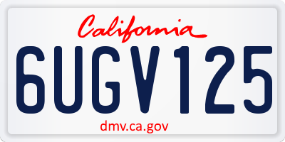CA license plate 6UGV125