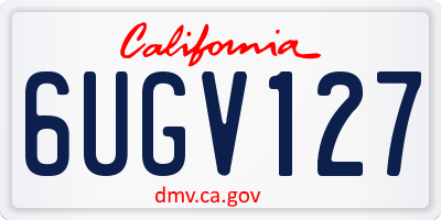 CA license plate 6UGV127