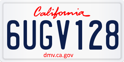 CA license plate 6UGV128