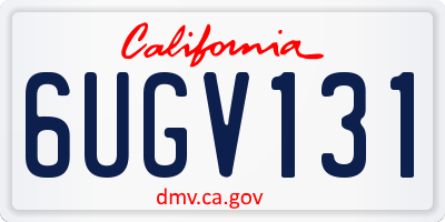 CA license plate 6UGV131