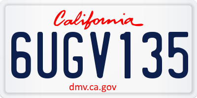CA license plate 6UGV135