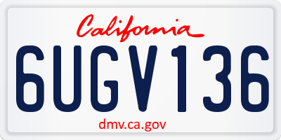 CA license plate 6UGV136