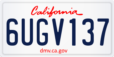 CA license plate 6UGV137