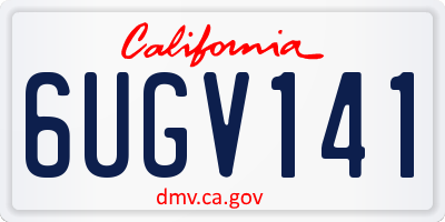 CA license plate 6UGV141
