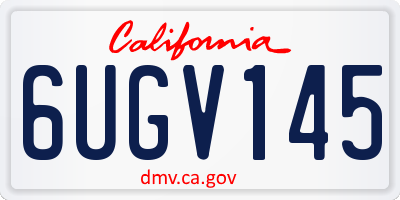 CA license plate 6UGV145