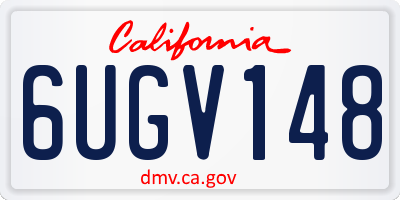 CA license plate 6UGV148