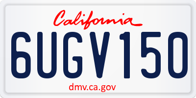 CA license plate 6UGV150