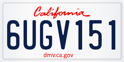 CA license plate 6UGV151