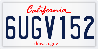 CA license plate 6UGV152