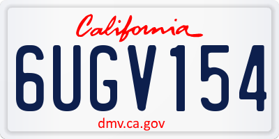 CA license plate 6UGV154