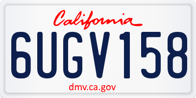CA license plate 6UGV158