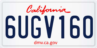 CA license plate 6UGV160