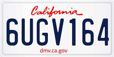 CA license plate 6UGV164