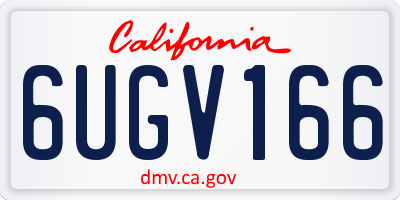CA license plate 6UGV166