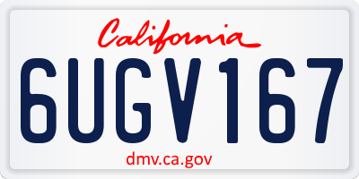 CA license plate 6UGV167