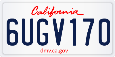 CA license plate 6UGV170