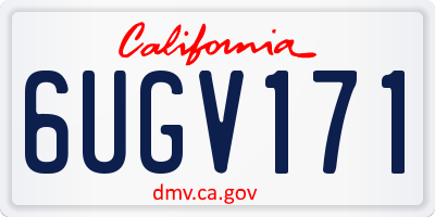 CA license plate 6UGV171