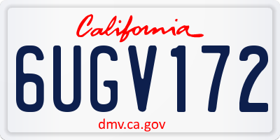 CA license plate 6UGV172
