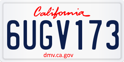 CA license plate 6UGV173