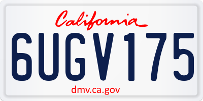 CA license plate 6UGV175